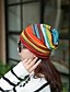 baratos Chapéus de mulher-Mulheres Floppy Algodão Listrado Entrançado Primavera / Outono / Inverno / Verão Azul Arco-íris
