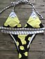 tanie Bikini i odzież kąpielowa-Damskie Boho Żółty Bikini Stroje kąpielowe Nadruk S M L