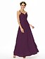 cheap Bridesmaid Dresses-A-Line Spaghetti Strap Floor Length Chiffon Bridesmaid Dress with Ruched / Pleats