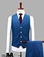preiswerte Anzüge-Blau Weite Passform Polyester Anzug - Steigendes Revers / Umlegekragen Einreiher - 1 Knopf / Anzüge