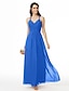 cheap Bridesmaid Dresses-Sheath / Column Bridesmaid Dress Spaghetti Strap Sleeveless Beautiful Back Ankle Length Chiffon with Criss Cross / Pleats 2022