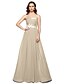 cheap Special Occasion Dresses-A-Line Sweetheart Neckline Floor Length Chiffon Lace Up Cocktail Party / Formal Evening Dress with Beading / Pleats by TS Couture®