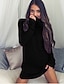 זול סוודרים לנשים-מבוגרים L / XL / XXL בז&#039; / אפור / יין גולף סתיו / חורף אקריליק, סוודר ארוך שרוול ארוך אחיד יומי בגדי ריקוד נשים