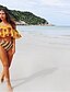 זול בגדי ים נשים-בגדי ריקוד נשים בגדי ים ביקיני בגד ים דפוס שבטי צהוב סירה מתחת לכתפיים בגדי ים