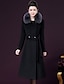 economico Cappotti e trench da donna-Per donna Cappotto Per uscire Inverno Autunno Maxi Cappotto Standard Giacca Manica lunga Nero Vino Fucsia