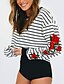 preiswerte Kapuzenpullover &amp; Sweatshirts für Damen-Damen Pullover Alltag Festtage Gestreift Polyester