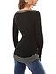 cheap Plus Size Tops-Women&#039;s T shirt Solid Colored V Neck Daily Going out Long Sleeve Regular Fit Tops Active Streetwear Sophisticated Black Gray