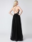 cheap Prom Dresses-A-Line Chic &amp; Modern Elegant Beautiful Back Formal Evening Black Tie Gala Dress Plunging Neck Sleeveless Floor Length Tulle with Split Front 2020