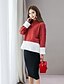 preiswerte Damen Pullover-Damen Alltag Einfarbig Langarm Standard Pullover, Ständer Braun / Grün / Rote L / XL / XXL