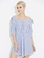 cheap Women&#039;s Dresses-Women&#039;s Cotton Loose Dress - Striped Boat Neck