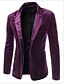 cheap Men&#039;s Trench Coat-Men&#039;s Work Fall / Winter Short Blazer, Solid Colored Notch Lapel Long Sleeve Nylon Basic Black / Purple / Wine / Slim