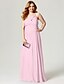 cheap Special Occasion Dresses-Sheath / Column Elegant Open Back Holiday Cocktail Party Prom Dress One Shoulder Sleeveless Floor Length Chiffon with Pleats Ruched Side Draping 2021 / Formal Evening