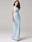 cheap Special Occasion Dresses-Sheath / Column Elegant Celebrity Style Sparkle &amp; Shine Holiday Cocktail Party Prom Dress Cowl Neck Sleeveless Floor Length Sequined with Sequin 2020 / Formal Evening