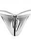cheap Men&#039;s Exotic Underwear-Men&#039;s Hole G-string Underwear Solid Colored Low Waist Black Silver One-Size