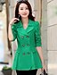 cheap Women&#039;s Trench Coats-Women&#039;s Daily Fall Short Trench Coat, Solid Colored Peter Pan Collar Long Sleeve Cotton Light Green / Wine / Khaki XL / XXL / XXXL