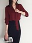 cheap Women&#039;s Blouses &amp; Shirts-Women&#039;s Casual / Daily / Work Street chic Cotton / Polyester Shirt - Solid Colored V Neck / Summer / Lace up