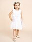 cheap Cufflinks-A-Line Knee Length Flower Girl Dress - Satin Sleeveless Jewel Neck with Lace / Sash / Ribbon / Flower by LAN TING BRIDE®