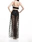 cheap Women&#039;s Two Piece Sets-Women&#039;s Going out / Club Tank Top - Solid Colored, Sequins / Tassel Skirt Strap / Summer / Split / Sheer