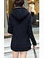 cheap Women&#039;s Coats &amp; Trench Coats-Women&#039;s Coat Solid Colored Casual Fall Coat Regular Going out Long Sleeve Nylon Coat Tops Black