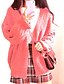 abordables Jerséis de Mujer-Mujer Diario Un Color Manga Larga Regular Cardigan, Escote en Pico Invierno Marrón / Rojo Tamaño Único