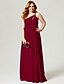 cheap Special Occasion Dresses-Sheath / Column Elegant Open Back Holiday Cocktail Party Prom Dress One Shoulder Sleeveless Floor Length Chiffon with Pleats Ruched Side Draping 2021 / Formal Evening