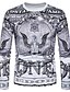 cheap Men&#039;s Tees &amp; Tank Tops-Men&#039;s Daily T-shirt Tribal Print Long Sleeve Tops Round Neck Navy Blue