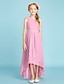 cheap Junior Bridesmaid Dresses-A-Line Asymmetrical One Shoulder Chiffon Junior Bridesmaid Dresses&amp;Gowns With Sash / Ribbon Kids Wedding Guest Dress 4-16 Year