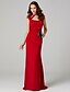 Χαμηλού Κόστους Βραδινά Φορέματα-Ίσια Γραμμή Με κοψίματα Αργίες Κοκτέιλ Πάρτι Χοροεσπερίδα Φόρεμα Ζιβάγκο Αμάνικο Ουρά Spandex με Πλισέ 2020 / Επίσημο Βραδινό