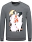 cheap Men&#039;s Hoodies &amp; Sweatshirts-Men&#039;s Plus Size Long Sleeve Sweatshirt - Color Block / Lolita, Sporty / Stylish Round Neck
