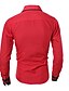 abordables Camisas de hombre-Hombre Camisa Un Color Manga Larga Tops Blanco Negro Rojo / Primavera / Otoño
