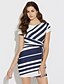 cheap Print Dresses-Women&#039;s Party / Holiday / Club Slim Bodycon Dress - Striped Summer Blue Black Red S M L