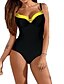 cheap One-piece swimsuits-Women&#039;s Swimwear One Piece Swimsuit for Big Busts Solid Colored Blue Pink Yellow Wine Fuchsia Strap Bathing Suits