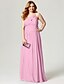 cheap Special Occasion Dresses-Sheath / Column Elegant Open Back Holiday Cocktail Party Prom Dress One Shoulder Sleeveless Floor Length Chiffon with Pleats Ruched Side Draping 2021 / Formal Evening