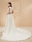 olcso Menyasszonyi ruhák-Esküvői ruhák Harang fazon Kanálnyak Ujjatlan Kápolnauszály Szatén Menyasszonyi ruhák Val vel Gyöngydíszítés 2023 nyár Esküvő, női ruházat
