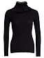 cheap Women&#039;s Sweaters-Women&#039;s Daily / Going out Casual Solid Colored Long Sleeve Slim Regular Pullover, Turtleneck Spring / Fall Wool Black / Red One-Size