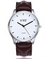 abordables Relojes de correa de cuero-Hombre Reloj de Pulsera Reloj de Moda Chino Cuarzo Esfera Grande Cuero Auténtico Banda Casual Minimalista Negro Azul Rojo Marrón Color