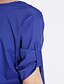 abordables Blusas y camisas de mujer-Mujer Retazos Camisa, Escote en Pico Un Color / Verano