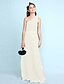 cheap Junior Bridesmaid Dresses-Sheath / Column One Shoulder Floor Length Chiffon Junior Bridesmaid Dress with Side Draping
