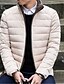 baratos Blusões e Parkas para Homem-Homens Diário Sólido Tamanhos Grandes Zíper Padrão Acolchoado, Poliéster Manga Longa Inverno Bege / Vermelho / Azul XL / XXL / XXXL