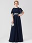 cheap Mother of the Bride Dresses-A-Line Mother of the Bride Dress Jewel Neck Floor Length Chiffon Short Sleeve with Criss Cross Beading Appliques