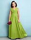 cheap Junior Bridesmaid Dresses-A-Line Floor Length Junior Bridesmaid Dress Chiffon Sleeveless V Neck with Criss Cross / Natural / Mini Me