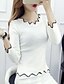 cheap Women&#039;s Sweaters-Women&#039;s Going out Solid Colored Long Sleeve Regular Pullover, Round Neck Spring White / Black / Pink One-Size