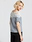 abordables Chemises Pour Femme-Women&#039;s Going out Cotton Blouse - Solid Colored Off Shoulder Gray