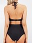 cheap Bikinis-Women&#039;s Sophisticated Bikini Swimsuit Print Floral Halter Neck Swimwear Bathing Suits Black / Sexy