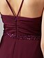 cheap Special Occasion Dresses-A-Line Elegant Minimalist Holiday Cocktail Party Prom Dress V Neck Sleeveless Floor Length Chiffon with Sash / Ribbon Criss Cross 2020 / Formal Evening