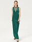 cheap Special Occasion Dresses-Sheath / Column Celebrity Style Minimalist Open Back Holiday Cocktail Party Formal Evening Dress High Neck Sleeveless Floor Length Velvet with Lace 2020