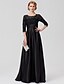 cheap Mother of the Bride Dresses-A-Line Mother of the Bride Dress See Through Jewel Neck Sweep / Brush Train Lace Over Satin Half Sleeve with Lace Ruched Crystals 2022 / Illusion Sleeve