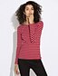 cheap Women&#039;s T-shirts-Women&#039;s Plus Size T-shirt Striped Long Sleeve Tops Cotton Boat Neck Wine White Black