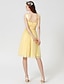 cheap Bridesmaid Dresses-A-Line Bridesmaid Dress Straps Sleeveless Knee Length Chiffon / Stretch Satin with Ruched / Draping