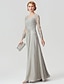 cheap Mother of the Bride Dresses-A-Line Mother of the Bride Dress Sparkle &amp; Shine Scoop Neck Floor Length Chiffon Lace Long Sleeve with Appliques 2023